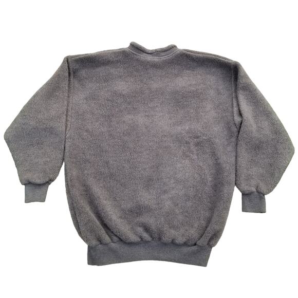 Cozy Y2k Fleece Sweater Art Unlimited M Sweatshirt Gray Mittens Grandma Vtg 90s - Picture 8 of 9